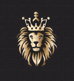 Majestätischer Löwe und Krone